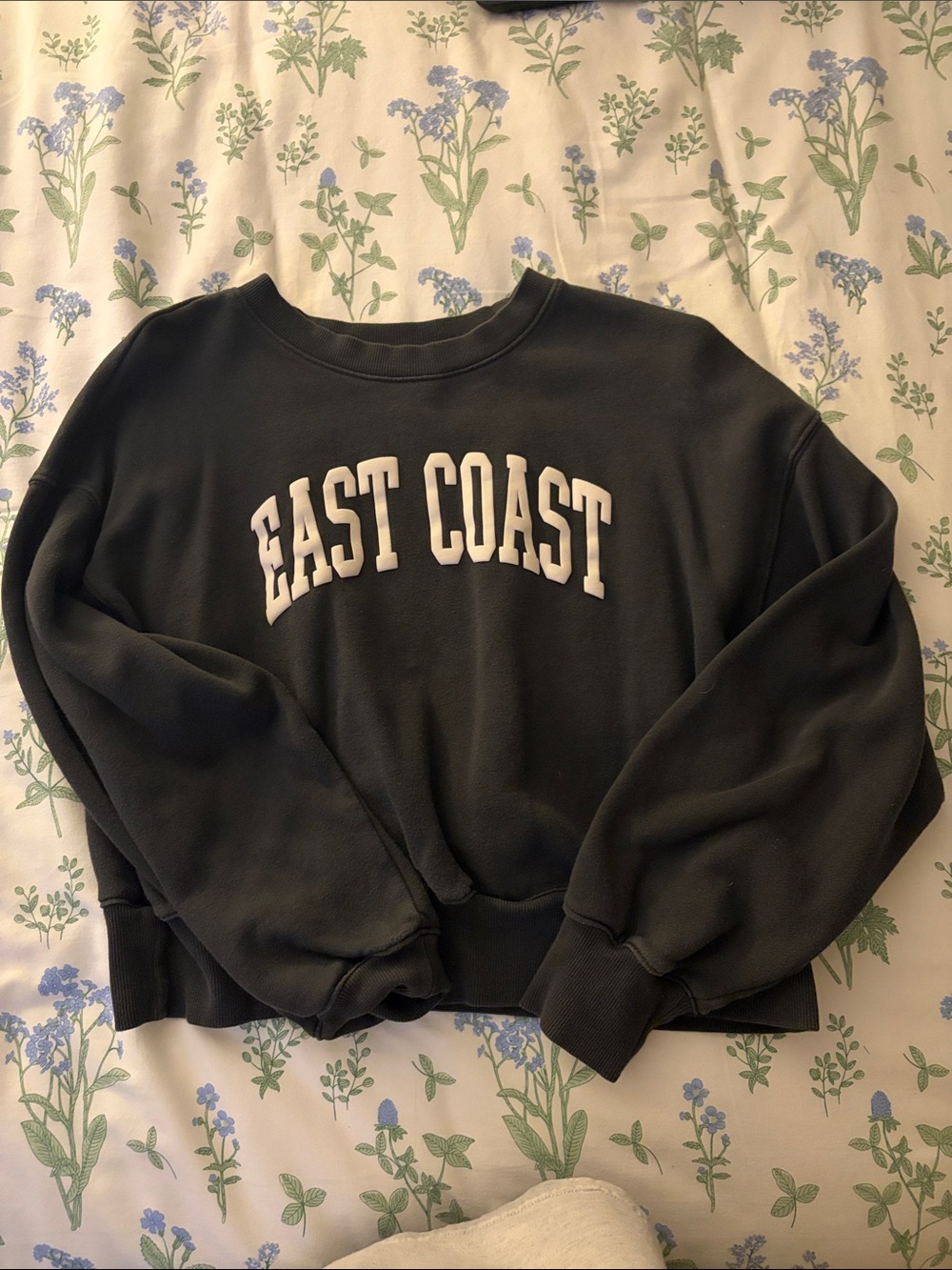 Old Navy Black Crewneck Sweatshirt with White 'EAST COAST' Lettering